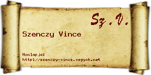 Szenczy Vince névjegykártya