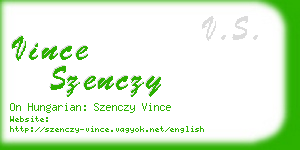 vince szenczy business card